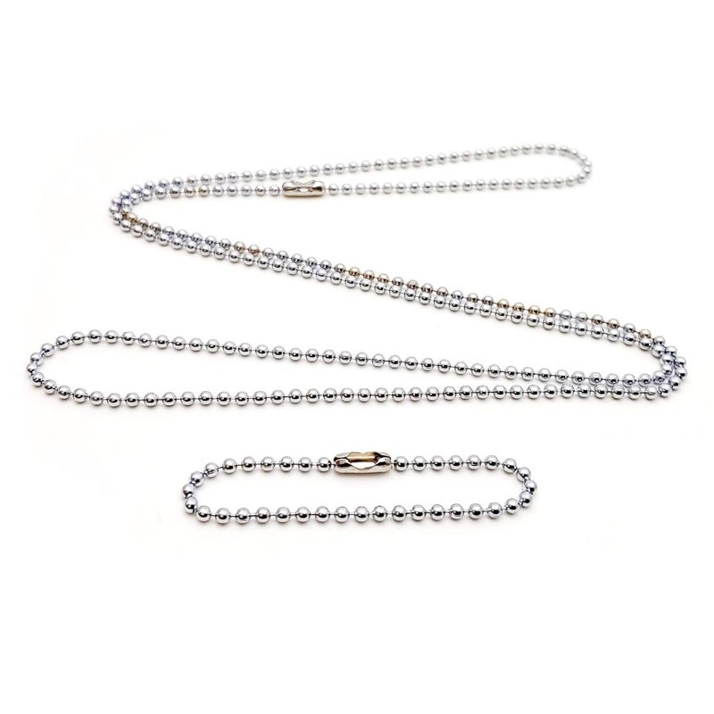 SBC Stainless steel 4.5 in and 27 in. military dog tag ball chain Ships in 1-2 days from USA! - Image 1